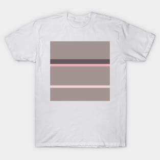 A fabulous medley of Dirty Purple, Grey, Lotion Pink and Pale Chestnut stripes. T-Shirt